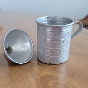 Vintage Aluminum Measuring Cup and Funnel